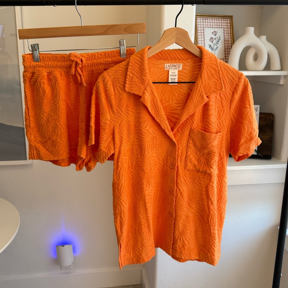 l*space Fronds Forever Terry Short Set, Sunbeam
